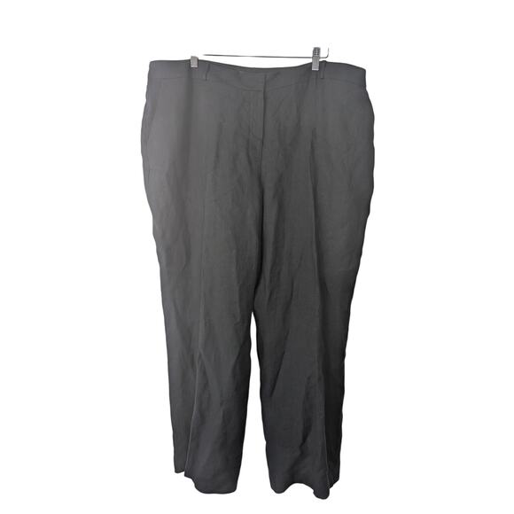 NWT Talbots Black Heritage Linen Wide Leg Trouser Pant - Picture 1 of 8